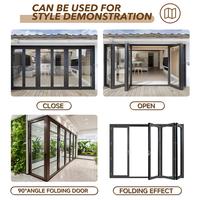 Porte pliante en aluminium à rupture de pont thermique sur mesure, écoénergétique, étanche aux intempéries, résistante aux impacts de cyclones, pour extérieur/chambre/patio/balcon/villa