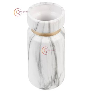 ห้องนั่งเล่นการออกแบบที่ไม่ซ้ำกันหรูหราหรูหราแจกันหินอ่อนสีขาวสำหรับการเก็บดอกไม้สำหรับตกแต่งบ้านจากผู้ผลิตอินเดีย - Product Image 1