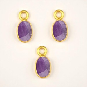 925อินเทรนด์ของผู้หญิงเงินทองสเตอริ่งชุบด้วย Briolette ขนาด10มม. ทำด้วยมือคริสตัล/พลอยเทียมนำโชคพลอยเทียม - Product Image 4