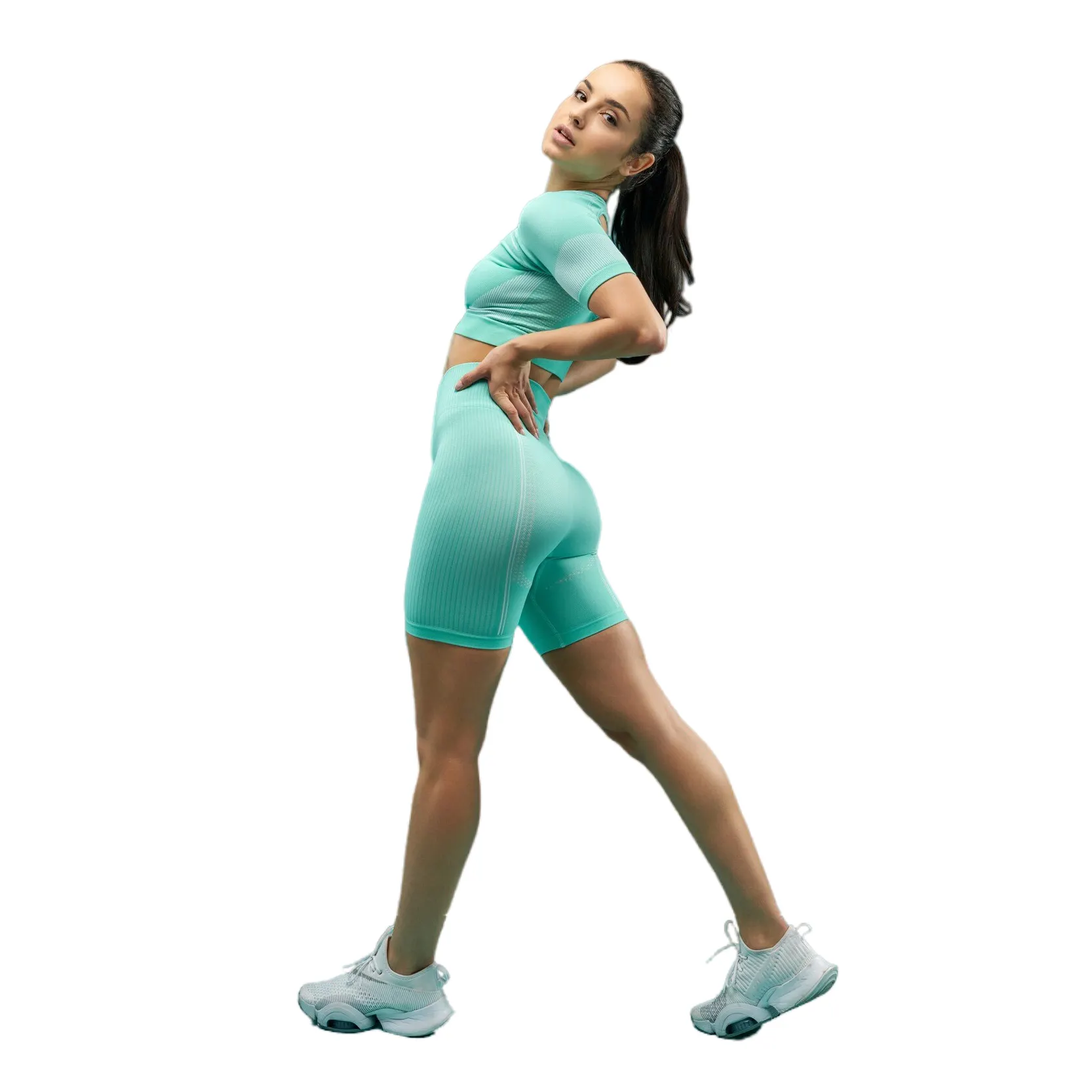 Macacão feminino respirável de cintura alta para ioga, sutiã esportivo sem costura para ioga, leggings para academia e academia, roupa esportiva