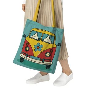 Vintage Van Cotton <b>Canvas</b> Tote <b>Bags</b> Zipper <b>Drawstring</b> Embroidery Versatile Daily Use Tote for All Summer Autumn Winter Spring - Product Image 3