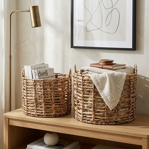 Ensemble de paniers de rangement en écorce de bananier naturelle avec cadre en fer, grille ouverte, poignée en arche, pot cylindrique, jardinière, décoration artistique pure pour la maison - Product Image 4