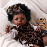 Poupées Reborn Babeside Laney de 20 pouces, bébé fille afro-américaine, bébé silencieux
