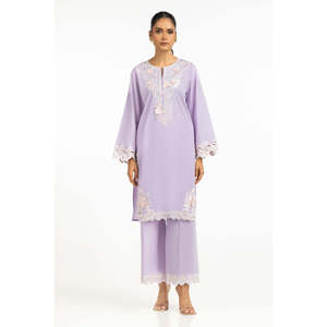 Chemise et pantalon en mousseline de soie brodée IPST-44587 pour le printemps/été - Product Image 1