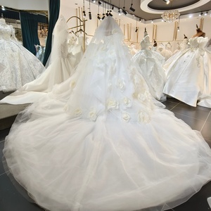 Jancer Ml031 फूलों की पोशाक 3 डी गुलाब दुल्हन गाउन प्यूफी बॉल गाउन वेस्टिडो डे नोविया शादी गार्डन समारोह पार्टी - Product Image 2