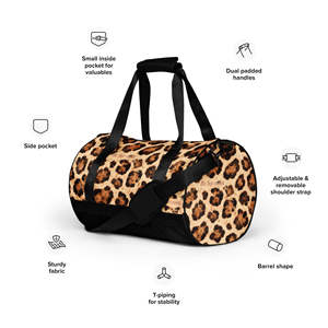 Sac de sport Oxford grand format Be Ike-Conic, style léopard sauvage, portable, avec fermeture éclair, en polyester, grande capacité pour le voyage et le rangement - Product Image 1