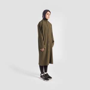 Olive Oversized Protective Cover Top Casual Vintage Western Style Loose XL Fit Polyester Button for Spring Summer Autumn Outings - Product Image 4