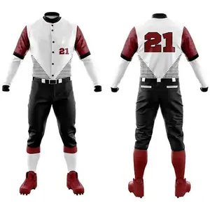 Sesuaikan Jersey Baseball Merah Bordir Stitch Logo Tim Anda Nama Nomor Gaya Apa Pun Warna Kaus Seragam Softball