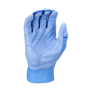 Gants de frappeur en cuir bleu clair, à doigts complets, pour baseball, respirants, pour jeunes, droitiers, ambidextres, avec fermeture auto-agrippante - Product Image 4