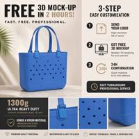 Sac de plage en EVA avec logo personnalisé, design à trous ouverts, sac fourre-tout en EVA imperméable, motif de Noël, logo personnalisé, vente en gros