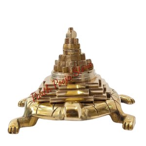 Latón Meru Shree Yantra con Tortuga (Shree Yantra tortuga de 2 pulgadas 5 pulgadas)-Buena Suerte éxito prosperidad regalo - Product Image 2