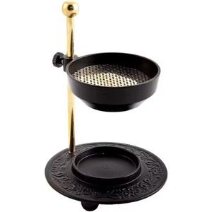 Brûleur d'encens noir moderne, parfait pour les bâtonnets aromatiques, l'ambiance des fêtes et l'affichage sur la table d'hôtel, fabriqué à la main en Inde - Product Image 1