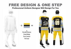 เครื่องแบบทีมฮ็อกกี้น้ำแข็งผ้าโพลีเอสเตอร์แห้งเร็วเครื่องแบบทีมฮ็อกกี้น้ำแข็งของผู้ชายดีไซน์ยอดเยี่ยมปรับแต่งได้ - Product Image 2