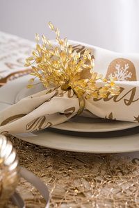 Rond de serviette en perles dorées super luxe en forme de vintage pour décor de table de fête de mariage anneaux de serviette exclusifs pour papier bois - Product Image 5