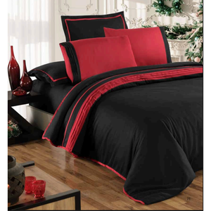 Parure de lit de luxe 6 pièces en satin de coton taille King avec housse de couette XL, drap-housse brodé et taies d'oreiller à poches profondes - Product Image 4