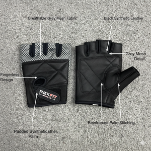 Guantes de Gimnasio de Medio Dedo con Soporte para Muñeca, Transpirables, Unisex, para Levantamiento de Pesas - Product Image 3