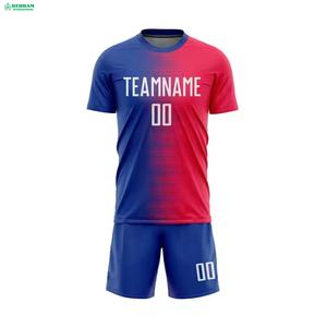 Maillot de football personnalisé à coupe ajustée, respirant, col en V, manches courtes, séchage rapide, polyester, sublimation, design rétro, uniforme d'équipe - Product Image 6