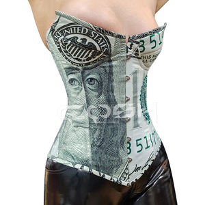 Top Corset Sexy con Estampado de Dinero, Estilo Vintage Y2K, Bustier con Estampado de Billetes de Dólar para Mujer, Body Shaper sin Tirantes, Corset de Moda - Product Image 3