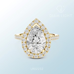 แหวนเพชรทรงลูกแพร์ดีไซน์หรูหราประณีต งานฝีมือประณีต เหมาะสำหรับงานหมั้น งานแต่งงาน และเป็นของขวัญสุดพิเศษ ประดับด้วยเพชรที่ได้รับการรับรองจาก IGI - Product Image 5