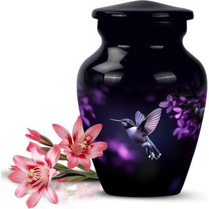 Urna conmemorativa pintada a mano única para cenizas humanas Urna de recuerdo decorativa Memorial personalizado para la cremación de cenizas de entierro - Product Image 3