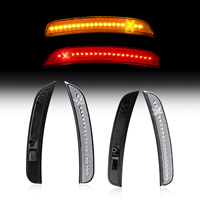 Klare Linse X-Style Vordere und Hintere Auto-LED-Seitenmarkierungsleuchte für Dodge Charger 2015-2021 Vorne Bernsteinfarben Hinten Rot Lampe 4 Stück