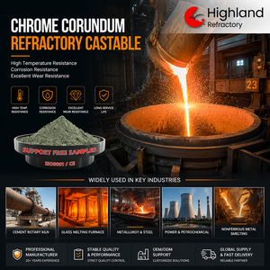 Corindon chromé réfractaire coulé Cr2O3 5% pour revêtement de four rotatif d'incinération de déchets dangereux, anti-érosion extrême, approvisionnement en vrac - Product Image 1