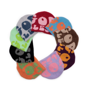 OEM ODM Su propio logotipo God Bless Knitted Your Own Pattern Skully Cuffless Custom Jacquard logo Beanie Hat - Product Image 6