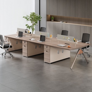 urban Style Staff <b>Desk</b> Chair Extendable Office Partition Tables Wooden Panel Office Furniture <b>Sets</b> Commercial Use Workstation C - Product Image 2
