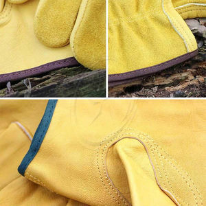 Camping Gants de soudage résistants à la chaleur Accessoire Jardinage Escalade 1 Paire de gants avec trou de suspension Gants en cuir du Pakistan - Product Image 4