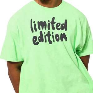 Camiseta extragrande tejida de algodón 100% con patrón sólido Espuma 3D pesada para Digital para estampado de hojaldre Gráfico Color sólido - Product Image 1