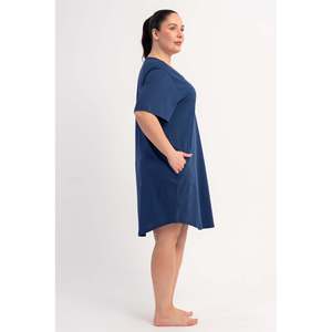 Tunique KADIN P.SUPREM BATTAL XXL à col rond, manches courtes, poches ovales - Bleu marine - Bleu marine - Product Image 5