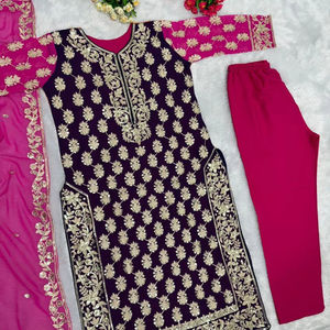 DISEÑADOR PESADO FUAX GEORGETTE TRAJE PAKISTANI - Product Image 1