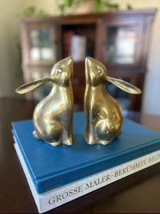 Juego de sujetalibros de latón con forma de conejo AK de 2 en acabado pulido para decoración de mesa/Decoración Para sala de estar - Product Image 2