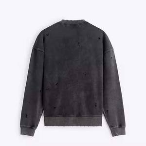 Sweat-shirts délavés à l'acide 2026, sweat-shirts surdimensionnés personnalisés en coton vintage avec impression de logo, sweat-shirts délavés à l'acide pour hommes - Product Image 6