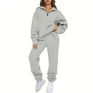 Premium Quality Breathable Sweat Suits <b>Top</b> Trending Design Zipper Tracksuits Stylish Casual Wholesale 2 Piece Set - Product Image 1
