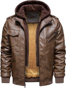 Nouvelle veste en cuir véritable pour homme, design 2026, col montant, logo frontal, coupe-vent, respirante, à capuche, décontractée, meilleur prix - Product Image 5