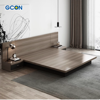Lit en bois massif, best-seller, prix de gros direct usine, ensemble de meubles de chambre pour hôtel et appartement, lit double king size