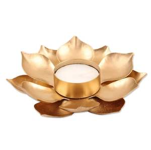 Portavelas votivo de mesa de metal clásico dorado para interiores y exteriores, portavelas para el hogar, hotel, oficina, decoración para fiesta de boda - Product Image 3