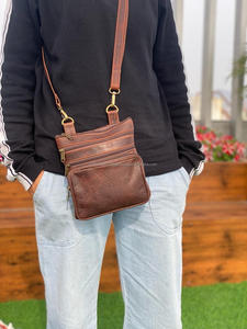 Bolsos cruzados de cuero genuino de diseñador para mujer, bolsos elegantes con patrón de logotipo hecho a mano Real - Product Image 3