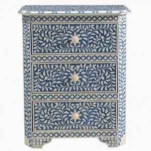 Gabinete con incrustaciones de hueso de madera rectangular de lujo, muebles para el hogar de diseño moderno con precio competitivo para uso en dormitorio como asiento - Product Image 2