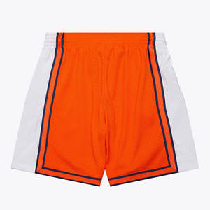 Pantalones cortos de verano para hombre estilo urbano al por mayor, logotipo personalizado, malla naranja de respiración media, bolsillos laterales con cremallera, poliéster 100% - Product Image 2