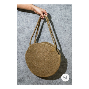 Sac fourre-tout en jute tissé à la main, écologique, en fibre naturelle, durable, élégant, réutilisable, pour le shopping et le rangement - Product Image 4