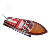 Modèle de bateau à moteur en bois RC Riva Aquarama Cedar Nautical, peint à la main, fabriqué au Vietnam, personnalisé pour la décoration de la maison (67Lx20Wx25H)