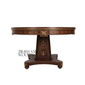 Table d'entrée classique de luxe en bois incrusté - Product Image 2