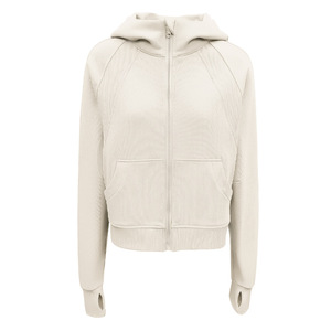 Sweats à capuche de sport décontractés pour femmes AutumnWinter Zipper Blanket Baggy Coat avec Logo avant Tissé Technique imprimée tissée - Product Image 6