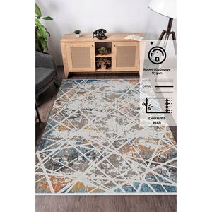 Konfor 8606 Tapis en polyester coloré tissé à la main Design inspiré du cachemire - Product Image 3