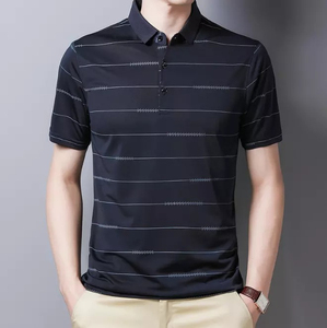 Vente en gros de polos personnalisés avec logo brodé T-shirt complet pour hommes en coton - Product Image 3