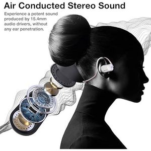 UU000139 Auricolari Bluetooth a Conduzione Aerea Reale, Cuffie Open-Ear con Doppio Microfono per Sport - Product Image 5