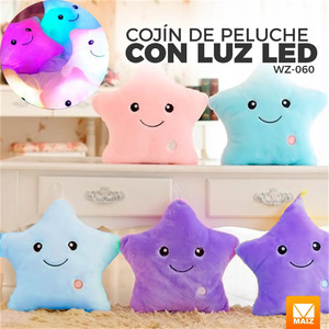 Soft Baby <b>Star</b> Plush Pillow <b>Cushion</b> with LED Light - Assorted Colors - Product Image 2
