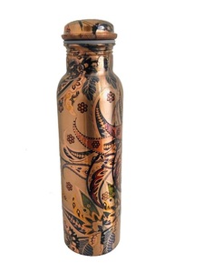 Nouvelle arrivée imprimé Design cuivre martelé bouteille à la main classique élégant Top qualité vente moderne impression cuivre bouteille - Product Image 1